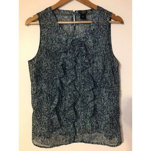 Ann Taylor Petite 12P Women's Blue Sheer Tank Blouse